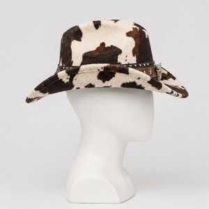 Sombrero de Vaquero de Cuero con Estampado de Vaca, Unisex, para Adultos, Estilo Casual para las Cuatro Estaciones, Bordado a Mano, AMS SPORTS INTL, 56-58 cm - Product Image 3