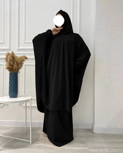 OEM Dubái EAU Conjunto de Blusa Tipo Capa con Capucha de Tela Suave de Color Liso para Mujeres Islámicas Tradicionales, a Juego con Falda para la Oración del Eid - Product Image 6
