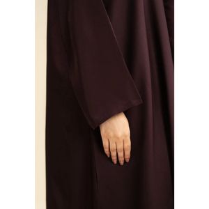 Stylish Plain Plum Abaya for Ladies Full Length Relaxed Fit Modest Islamic Dress Perfect for Casual Office and Formal Occasions - Product Image 2