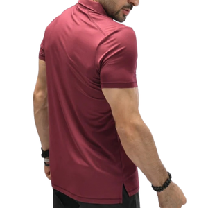 <b>Men's</b> Custom <b>Burgundy</b> <b>Polo</b> <b>Shirt</b> Mesh Polyester Stretch Quick Dry Sweat Wicking Athletic Gym Workout Training Sportswear <b>Shirt</b> - Product Image 4