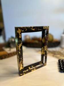 Handcrafted Black Gold Foil Acrylic <b>UV</b> Printed Customized Luxury Epoxy Photo Frame Decorative Tabletop Display Frame REHMAN - Product Image 1