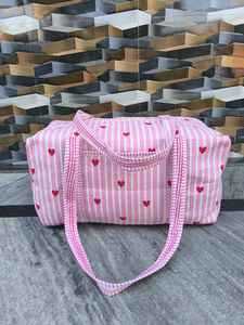 กระเป๋าเดินทางแบบมีหูหิ้วพิมพ์ลายหัวใจสำหรับของขวัญวันวาเลนไทน์ น้ำหนักเบา ผ้าฝ้ายคุณภาพสูง แฟชั่นสำหรับโยคะและออกกำลังกาย ความจุขนาดใหญ่ - Product Image 5