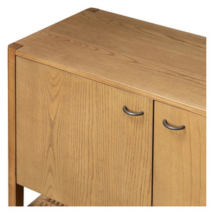 Meuble de salon moderne en bois massif, étagère en rotin, buffet de rangement, meubles sur mesure - Product Image 6