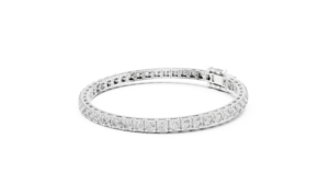 Bracelet tennis en diamant de laboratoire taille radiant de Choksi Gems & Jewellers avec placage or 18 carats rhodié - Product Image 3