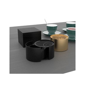 Quemador de Incienso de Metal Negro Mate Moderno de Lujo, Quemador de Bakhoor Árabe al por Mayor, Incensario de Aroma Oud Mubkhar, Decoración para el Hogar, Juego de Mubkhar - Product Image 5