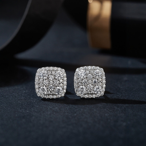 AMBER JEWELS - Pendientes de Diamantes de Oro Blanco Sólido de 18K Unisex, Corte Brillante, Color E Natural, Certificados por IGI, de Lujo, para Compromiso - Product Image 2