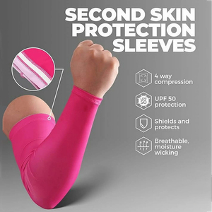 Manches de compression légères pour hommes, protection UV, pour sports de plein air, course à pied, cyclisme, randonnée, entraînement physique - Product Image 3