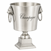 Refroidisseur à champagne de luxe pour professionnels |   Refroidisseur à vin en métal argenté avec poignée en forme de lion pour mariage, bar, fête, restaurant, décoration de table