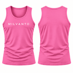 Camiseta sin mangas rosa personalizada para hombre, 100% algodón, para gimnasio, entrenamiento, fitness, transpirable, que absorbe la humedad, sin mangas, ropa deportiva. - Product Image 1