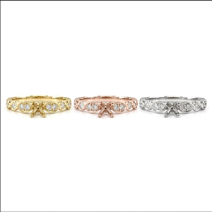 แหวนกึ่งภูเขาเพชรสีขาวทองแท้18K สำหรับผู้หญิงขายส่งเครื่องประดับชั้นดีสำหรับผู้หญิง - Product Image 5