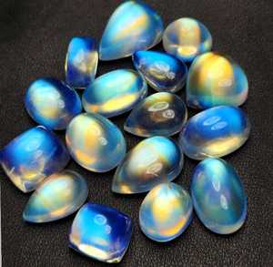 Cabujón de Piedra Lunar Blanca con Destello Azul, Formas Mixtas, Calidad Grado AAA, Certificado IGI, Aligemstones, Suministros para Joyería, El Mejor Regalo - Product Image 2