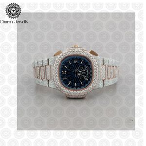 Charm Jewells Reloj de lujo de acero inoxidable con cristales para mujer, esfera cuadrada, movimiento analógico de cuarzo, 38 mm, joyería de moda - Product Image 3