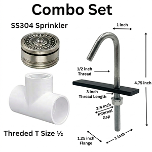 ชุดหัวฉีดทำความสะอาดแผงโซลาร์เซลล์ Hydroplus International Full SS304 ขนาด 4-7 ลิตรต่อนาที พร้อมข้อต่อเกลียวสแตนเลสแบบหนีบ จำนวน 50 ชิ้น - Product Image 2