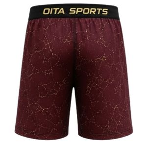 Shorts d'entraînement athlétiques à imprimé marbré bordeaux et or avec taille élastique, légers, respirants, pour le sport, la gym et la performance - Product Image 5