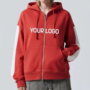 Sweat-shirts pour femmes grandes tailles, service OEM, design personnalisé, fermeture éclair, hiver, 100% coton, respirant, polaire, nouveau style tendance 2024 - Product Image 5