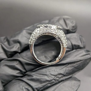 Luxury Moissanite Cluster <b>Ring</b> for <b>Men</b> Hip Hop Bold Wide Band Gift <b>Ring</b> Round Cut Moissanite <b>Ring</b> Iced Out <b>Ring</b> Fine Jewelry - Product Image 2