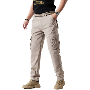 Men's <b>Cargo</b> Joggers <b>Pants</b> Wholesale with Drawstring <b>Elastic</b> <b>Waist</b> Tactical Side Pockets Slim Tapered Fit Casual Streetwear <b>Pants</b> - Product Image 1