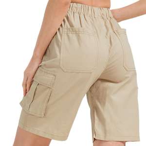 Custom Logo Women's Cargo Shorts Quick Dry Breathable Elastic Waist and Multi-Pocket Design Outdoor Wear Women's Cargo Shorts - Product Image 2