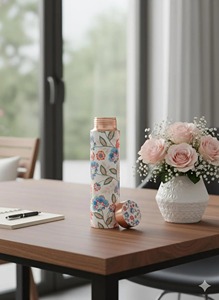 Modern Geometric Print <b>Copper</b> <b>Drinking</b> <b>Bottle</b> Suitable for Students and Professionals Water Holder Wholesale From India - Product Image 6