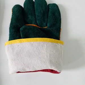 Gants en cuir industriels de qualité supérieure, manchette droite, résistants à la chaleur et à l'abrasion, surface lisse pour travaux lourds - Product Image 2