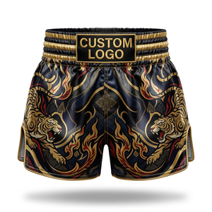 Fabricante de Pantalones Cortos de Muay Thai Personalizados, Pantalones Cortos de Satén para Lucha, Etiqueta Privada al por Mayor, OEM, MOQ Bajo, Shorts de Muay Thai - Product Image 2