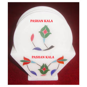 Nuevo Juego de Posavasos de Mármol Blanco con Diseño Creativo Indio Hecho a Mano para Decoración del Hogar y la Cocina - Product Image 2