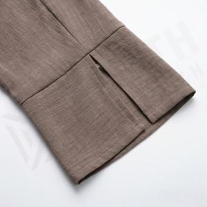 Abaya ouverte, cardigan pour femmes musulmanes, en crêpe de lin texturé, avec lien, style kimono, manches fendues, robe pour tous les jours, été, automne, hiver - Product Image 5