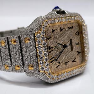 Montre mécanique personnalisée en acier inoxydable avec diamants en moissanite VVS, boîtier en or blanc saphir, tourbillon, certifiée GRA - Product Image 3