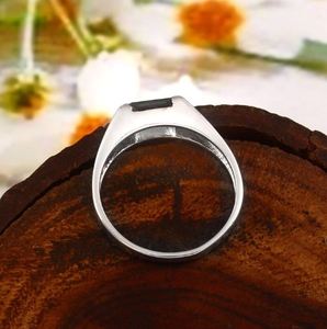 Blue Topaz Men's Unisex Engagement <b>Ring</b> 925 Sterling <b>Silver</b> 14k Gold Plated <b>Emerald</b> Cut Bezel Setting Luxury Gemstone - Product Image 3