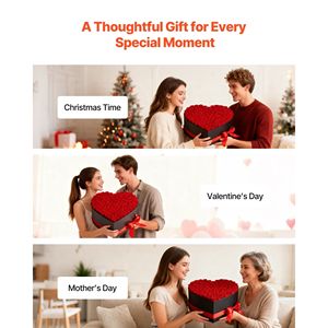 Rose Eterne: Confezione a Cuore con 100 Rose Stabilizzate - Bouquet Immortale per Compleanno, Regalo Eterno per Donne e Mogli - Product Image 5