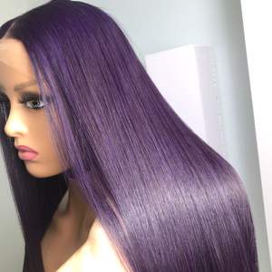 Peluca de cabello humano, extensión de cabello liso de hueso Color violeta púrpura Cabello humano vietnamita crudo - Product Image 5
