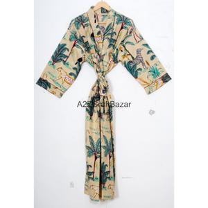 Ensemble de pyjama élégant et luxueux pour femmes, 100% coton pur, imprimé floral, ample, pour demoiselles d'honneur indiennes, séchage rapide, respirant - Product Image 2