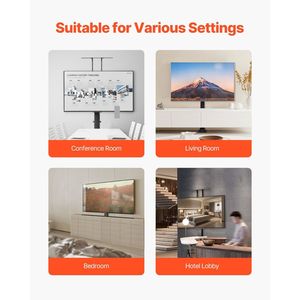 120 Lbs Max Load Adjustable Motorized TV Lift <b>Stand</b> Mount Bracket Electric Vertical TV Bracket Remote <b>Control</b> TV Mounts Carts - Product Image 6