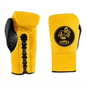 Gants de boxe jaunes personnalisés avec logo, en PU, à lacets, réglables, de haute qualité, pour l'entraînement, 10-16 oz, avec bandage pour les mains, unisexe, Xypex Corporation - Product Image 2