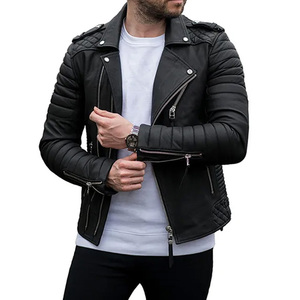 Chaqueta de Lona y Cuero Genuino para Hombre, con Cierre, Color Sólido, Estilo Invernal, Duradera, Ecológica y Transpirable, Venta al Por Mayor - Product Image 6