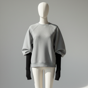 Sweat-shirt imprimé pour femme, style mode urbaine, hiver, manches bouffantes exagérées, poignets allongés ajustés, coupe ample, en coton éponge - Product Image 3