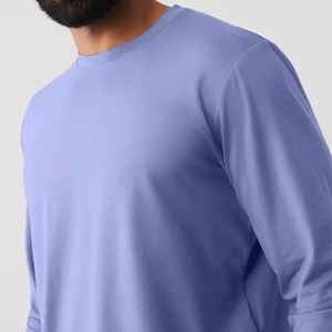 Camiseta de manga larga con cuello redondo para hombre, ropa deportiva y para gimnasio, ligera y fresca, camiseta de gimnasio para hombre. - Product Image 5