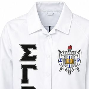 เสื้อแจ็คเก็ต Sigma Gamma Rho ลายเส้นสีน้ำเงินรอยัล ดีไซน์โล่ห์ พร้อมตัวอักษรภาษากรีก SGRho แบบสั่งทำพิเศษ ซิปเต็มตัว เสื้อผ้าสำหรับชมรมวิทยาลัย - Product Image 5
