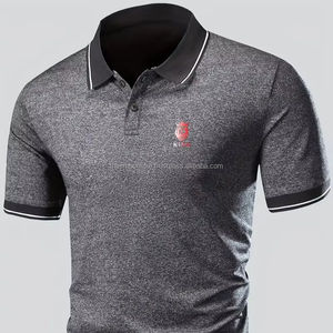 T-shirt en coton de qualité supérieure pour hommes, logo personnalisé, polos longs et lourds, polos pour hommes - Product Image 1