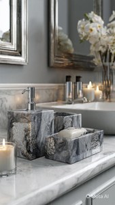 Luxury Handmade Resin Washroom <b>Accessories</b> with Elegant Countertop <b>Bathroom</b> <b>Accessories</b> <b>Set</b> for Modern Interiors Use from India - Product Image 3