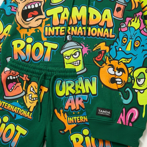 Ensemble survêtement 2 pièces : sweat à capuche oversize et short |   Ensemble de survêtement en molleton personnalisé à deux pièces avec capuche - Product Image 6