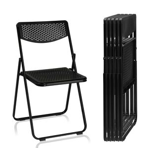 Lightweight 6-Pack Plastic Folding Chairs Portable and Stackable for Indoor and Outdoor Events Commercial and Home Use - Product Image 6