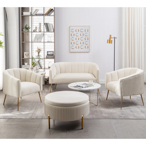 <b>SOFA</b> LOUNGE SET Modern from Vietnam Sectional <b>Sofa</b> style High Density Sponge <b>Pillow</b> Back Metal/Wood Linen Fabric - Product Image 2