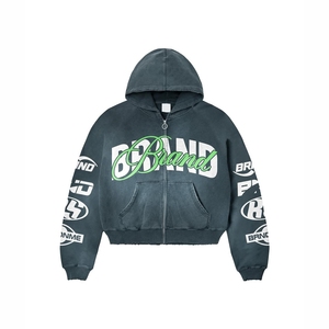 Ensemble sweat à capuche et jogging unisexe OEM/ODM personnalisé, délavé à l'acide, coupe ample, grande taille, style streetwear hiver, effet vieilli vintage - Product Image 2
