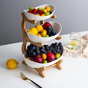 Juego de 3 bandejas de bambú natural para frutas con soporte, bandejas ovaladas en forma de barco para servir postres, aperitivos, vajilla para fiestas, venta al por mayor - Product Image 2