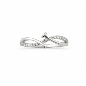 "925 Sterling <b>Silver</b> Women's Criss <b>Cross</b> Wrap <b>Ring</b> with Cubic Zirconia Minimalist Modern High Polish Finish Daily Wear Wedding P - Product Image 1