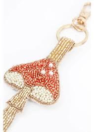 NOUSHAD HANDICRAFTS NH-811 Woven Beaded Shape Lightweight Coin Holder <b>Keychain</b> Customized Design <b>Carabiner</b> Classic Style Canvas - Product Image 4