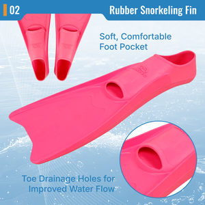 Palmes de plongée en caoutchouc AROPEC à code couleur ; Palmes de natation à bout ouvert à drainage rapide pour la location et l'entraînement ; Fournisseur d'usine OEM/ODM - Product Image 3