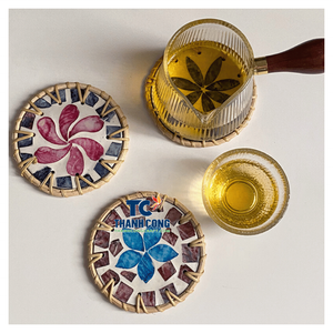 Sous-verre en nacre, exportateur de confiance, décoration raffinée pour table à thé, sous-verre en nacre pour thé, Vietnam - Product Image 1