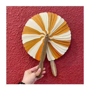 Abanico de hoja de coco tejido a mano de primera calidad, natural, ecológico, para decoración del hogar, eventos al aire libre, recuerdo de boda, fabricante OEM - Product Image 3